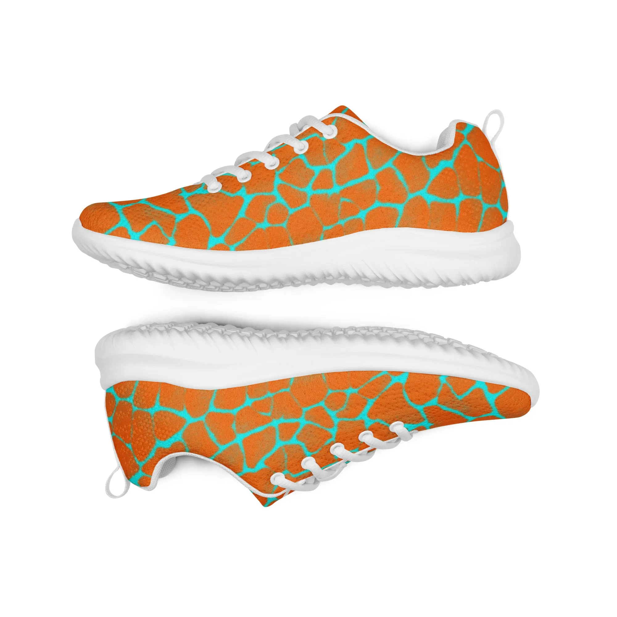 Sixty Eight 93 Logo White Boa Orange & Aqua Blue Women’s Athletic Shoes